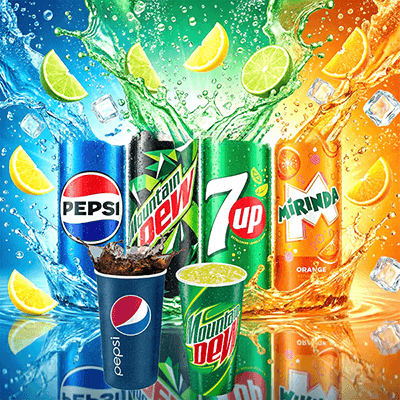 Image of PEPSI, 7UP, MOUNTAIN DEW, MIRINDA - 350ML CUP